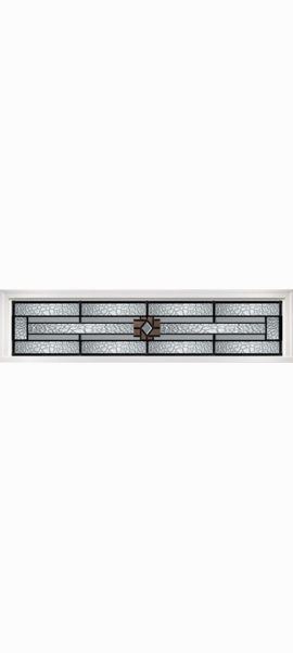 Smooth White Rectangle Transom with Mission Ridge glass