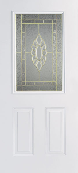 Smooth White 2 Panel 1/2 Lite with Princess glass