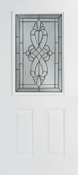 Smooth White 2 Panel 1/2 Lite with Windsor glass
