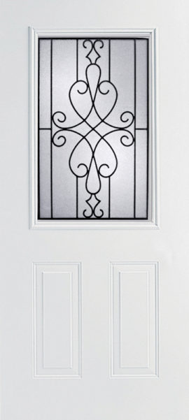 Smooth White 2 Panel 1/2 Lite with Wyngate glass